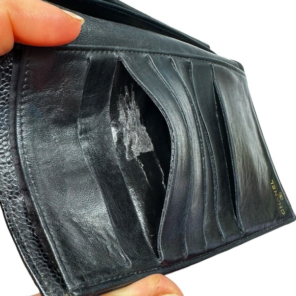 Authentic CHANEL Black Caviar Leather Timeless CC Long Large Wallet Kisslock - Picture 16 of 16